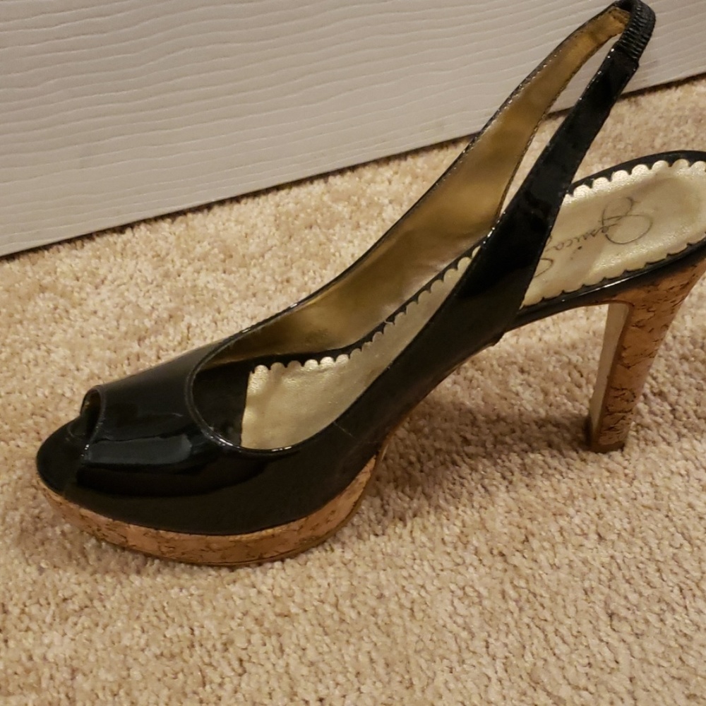 Jessica Simpson peep toe shoes 9.5 - Picture 3 of 4